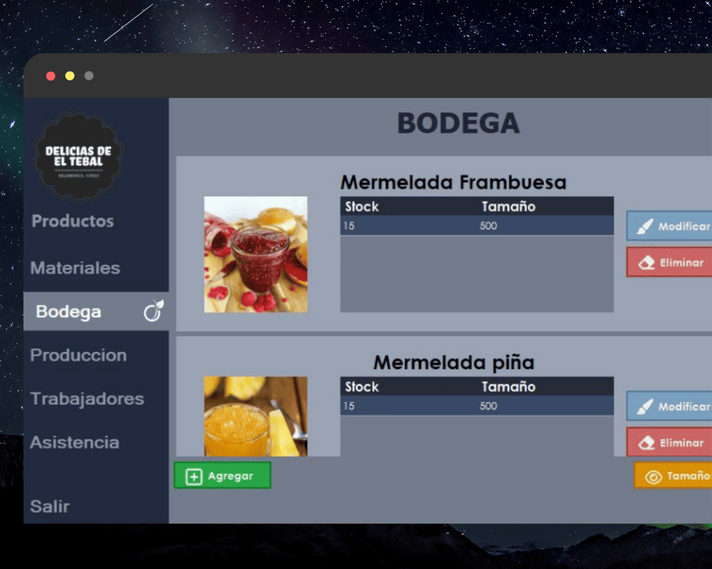 Gestión de inventario para PyMe - Vista previa del proyecto